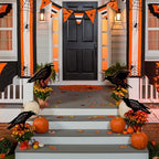 Outdoor Halloween Decor,4 Pack Metal Black Crow Garden Stakes & Glow Eyes - Image 5