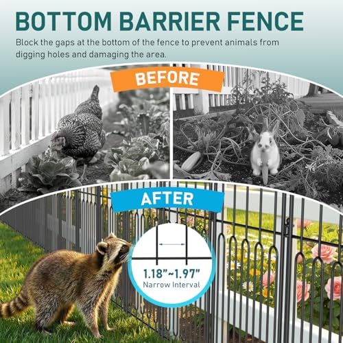 Goovilla Garden Fence, Total 25ft(L) x 21in(H), 25 Pcs, Rustproof Metal - Image 6