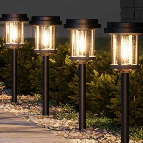 XMCOSY+ Solar Pathway Lights, 6 Pack Garden Solar Powered Outdoor Lights by XMcosy