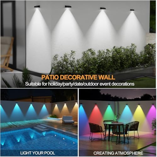 ZCXLIGHT Solar Fence Lights,Fence Lights Solar Powered Waterproof IP65 Multicolor Led 12 Fixed Colors ＆RGB Color Changing for Pool, Deck, Patio, Porch, Stairs, Holiday-12pack - Image 6