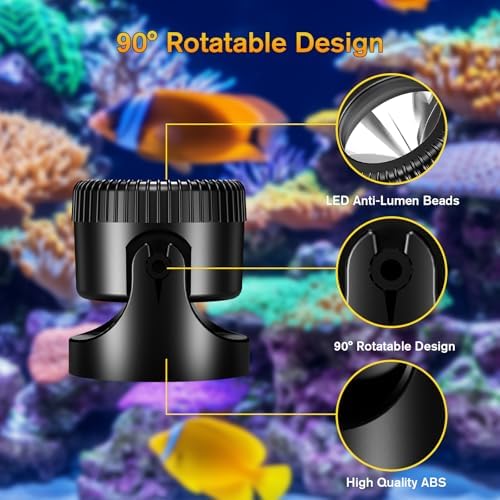 POPOSOAP Pond Lights, 4-in-1 Warm White Underwater Pond Lights, IP68 Waterproof LED Landscape Spotlights for for Pond, Garden, Patio, Fountain, Pool, Waterfall Decoration(4 Head Lamps) - Image 2