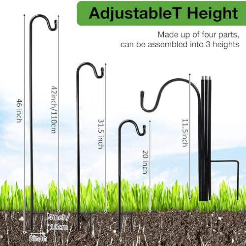 24 Pack 46 Inch Shepherds Hooks Outdoor Metal Garden Hook for Hanging Plant - Image 2