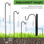 36 Pack 46 Inch Shepherds Hooks Outdoor Metal Garden Hook for Hanging Plant - Image 2