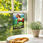 Roan Appaloosa Horse Walking Across Stony Ridge Square Suncatcher – Stained Glass Style Window Panel with Pastoral Scene, Custom Decorative Hanging Art for Equestrian Home, Christmas zSCSjf - Image 3