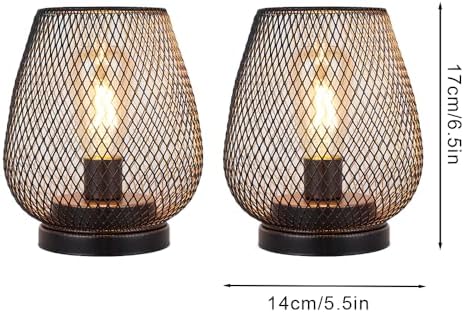 JHY DESIGN Set of 4 Metal Cage LED Lantern Battery Powered Cordless Accent Light with LED Great for Weddings Parties Patio Events for Indoors Outdoors - Image 3