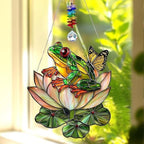 Frog Acrylic Suncatcher Indoor Colorful Window Hanging Ornament Outdoor Sun Catcher Panel for Home Decor Car Garden Crystal Gift Frog and Butterfly Lotus Suncatcher by Unknown
