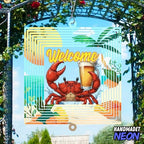 Personalized Crab Colorful Garden Wind Spinner, Custom Name 3D Kinetic Yard Ornament for Outdoor Lawn Decor Gifts - Image 5