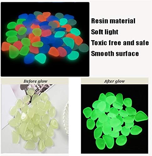 Glowing Stone Green Pebbles in The Dark, Luminous Rocks for Indoor and Outdoor Decoration, Garden Lawn Yard, Aquarium Walkway, Fish Tank Decoration (Size : 300PCS) - Image 5