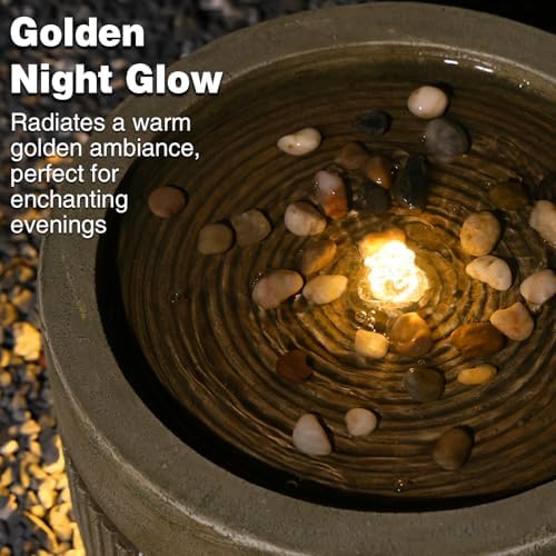 Sunlinua Small Modern Outdoor Water Fountain with Quiet Pump - Image 6