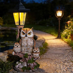 Solar Owl Statue, Fake Owl Family Outdoor Waterproof Garden Owl Decor - Image 2
