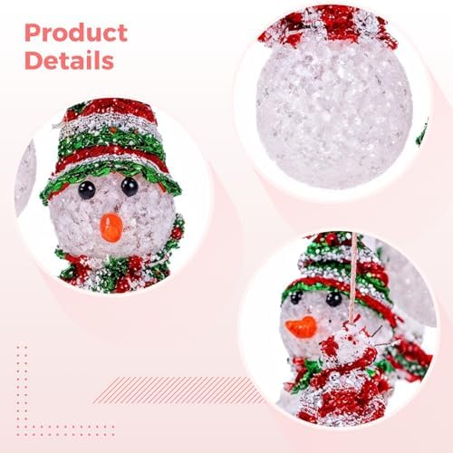 Solar Powered Snowman Wind Chime, 20.6 Inches Color Changing LED Outdoor Christmas Mobile Light, 6 Glowing Snowmen, Waterproof Garden Hanging Lights for Patio, Yard, Porch Holiday Decor - Image 3