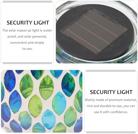 Waterproof Blue Mosaic Solar Jar Light Outdoor Lantern Solar Garden Lamp for Patio and Yard Decorative Jar - Image 5