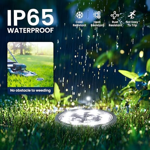 SOLPEX 16 Pack Solar Ground Lights Outdoor, Backyard Decor Cool White - Image 6