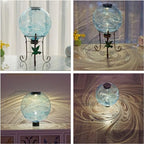 10 Inch Solar Glass Gazing Ball with 9.4" H Metal Stand - Image 2