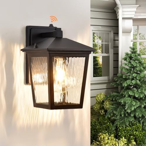 Dusk to Dawn Outdoor Wall Sconce, Black Exterior Wall Lantern Light - Image 6