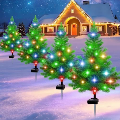 Solar Color Christmas Tree Lights 4 Pack Gift by yeuago