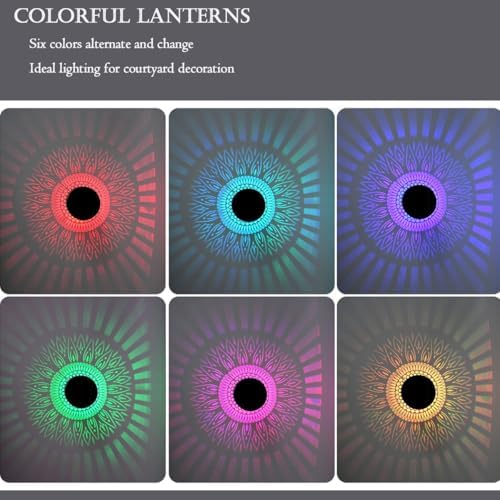 Retro Solar Lantern Outdoor Waterproof Wall Light Hollow Out Metal Decor - Image 2
