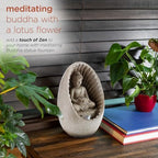 Alpine Corporation WIN322 Indoor/Outdoor Tabletop Buddha Fountain with LED Lights, Soothing Buddha Garden Fountain 11", Beige - Image 4