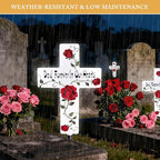 Solar Cross Light, Rose Flower Dad Grave Decorations for Cemetery - Image 6