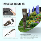 JJX Solar Pathway Lights, 6 Pack Outdoor Walkway Solar Lights for Yard Outside, Warm Light LED Landscape Light Waterproof IP65 Auto On/Off for Lawn Sidewalk - Image 2