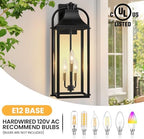 24” Wall Sconces Set of Two, Extra Large Outdoor Lights for House - Image 6