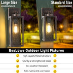 BesLowe 15’’ Large Outdoor Wall Lights, Porch Lights Distressed Brown - Image 3
