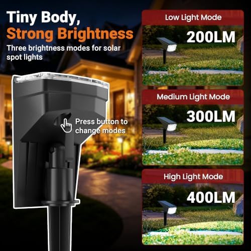 AUDERWIN Solar Spot Lights Outdoor Waterproof 10 Pack Cool White - Image 3