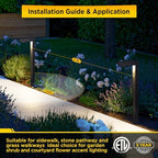 Gardencoin 3CCT LED Low Voltage Landscape Pathway Light, 12V Premium 3000K/4000K/5000K Selectable Path Lights Wired, Modern Walkway Lights Outdoor, Higher Housing with Larger Stake (19.71IN, 4pack) - Image 5