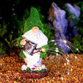 VChymm Flocked Solar Garden Gnomes Outdoor Statues-11.8‘’Outdoor Garden Decor-LED Outdoor Decor Light-Unique Housewarming Gifts Yard Art Sculptures for Patio Lawn Ornaments by VChymm