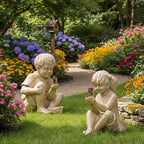 Statue Garden Decor for Outside: Solar Garden Statues Outdoor Decorations for Patio Cherub Christmas Yard Porch Home Lawn, Ornament Gifts - Image 6