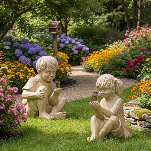 Statue Garden Decor for Outside: Solar Garden Statues Outdoor Decorations for Patio Cherub Christmas Yard Porch Home Lawn, Ornament Gifts - Image 6