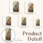Our Lady of Guadalupe Acrylic Suncatcher Size 8 inches, Stained Glass Effect Window Hanging Ornament, Garden Decor, Gift for Mother's Day - Image 3