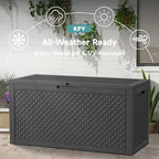 101 Gallon Waterproof Outdoor Storage Box, UV Resistant Resin Deck Box with Hydraulic Rod for Reinforced Stability, Perfect for Patio, Garden, and Pool（Black，101 Gallon） - Image 4