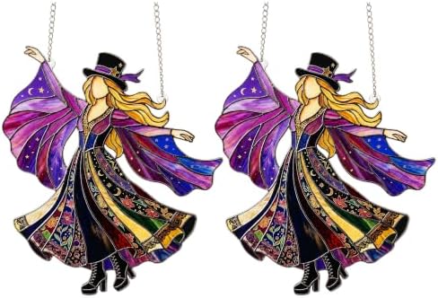 Handmade Stained Glass Wind Spinner, Dancing Lady Window Suncatcher,Model A by Unknown
