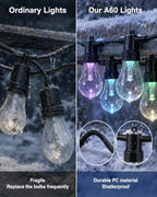 100FT Outdoor String Lights, RGBW LED String Lights Outdoor with APP & RF Remote Control, Color Changing Patio Lights Outdoor Waterproof IP65, for Backyard Garden Party Wedding Christmas Decor - Image 3