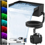 Pond Waterfall Kit with 600GPH Pump & 8-inch 304 Stainless Steel Spillway by Vcraze