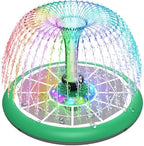 Solar Fountain UFO Style, 2026 Upgrade 5W Glass Solar Panel Bird Bath Fountain with LED Lights, 4000mAh Backup Battery, 7 Nozzles for for Garden, Pond, Pool, Patio Outdoor Water Feature by GAIZERLSolarBirdBathFountain