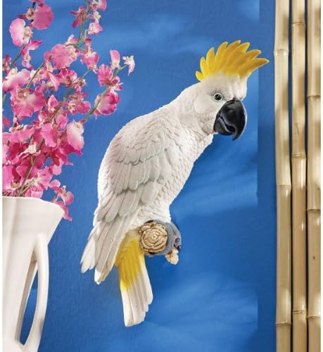 Design Toscano QL119618 Citron Cockatoo Bird Tropical Decor Wall Sculpture, 14 Inch, Polyresin, Full Color, 9.00" x 14.00" - Image 2