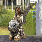 Suyorpe Garden Statues Outdoor Flower Fairy Decor,Solar Powered Outdoor Resin Statues-Patio Lawn Yard Porch, Funny Fairies Ornaments Figurines for Outside Garden Gifts,8.31 Inches Tall - Image 5