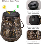 Edenseelake 2 Pack Solar Hanging Lanterns Outdoor Waterproof, Metal Flower Solar Lights, Decorative LED Lantern for Garden, Patio, Porch, Yard, Lawn, Bronze - Image 3