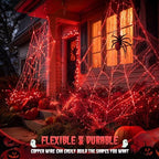 JMEXSUSS 4 Pack Solar Fairy Lights, 100 LED 33FT Red Halloween Lights - Image 3
