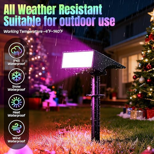 WENATY Solar Spot Lights Outdoor Waterproof, 12 Pack Solar Spotlights, RGB - Image 6