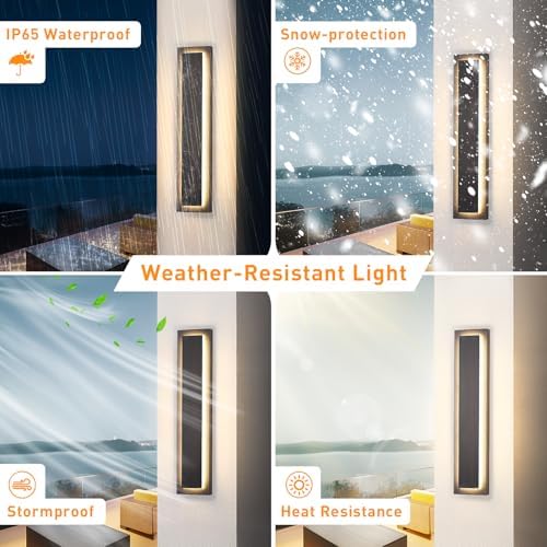 23.6 in Porch Lights Outdoor Sconce Light Exterior Lighting Fixture - Image 3