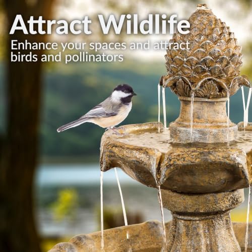 Sunnydaze 46" 2-Tier Solar Water Fountain, Pineapple Top, Earth Finish - Image 5