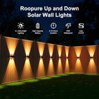 12 Pack Warm White Solar Power Fence Wall Light Outside Up and Down - Image 2