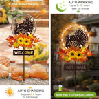 Thanksgiving Decorations Outdoor,Solar Lights Turkey Yard Sign Garden Stake - Image 4