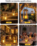 13" Large Wood Decorative Solar Lanterns Outdoor Waterproof for Porch - Image 6