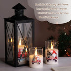 Eywamage Christmas Glass Flameless Pillar Candles with Remote Set of 3 - Image 4