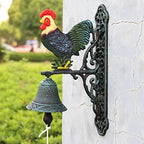 Large Cast Iron Dinner Bell, Sign with Big Cock, Manually Shaking Wall Hanging Doorbell - Indoor Outdoor Wall Mounted Dinner Bell by Unknown