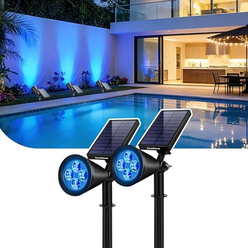 InnoGear 2 Solar Light Outdoor Spotlight for Halloween Christmas Xmas, Blue by InnoGear